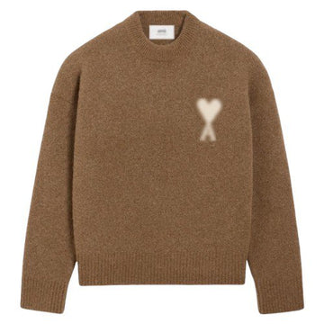 Pull maille premium – détail brodé marron