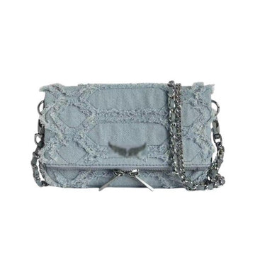 Pochette compacte en textile – bleu