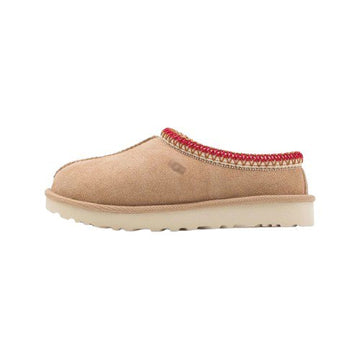 Chaussons d’intérieur premium – beige & rouge